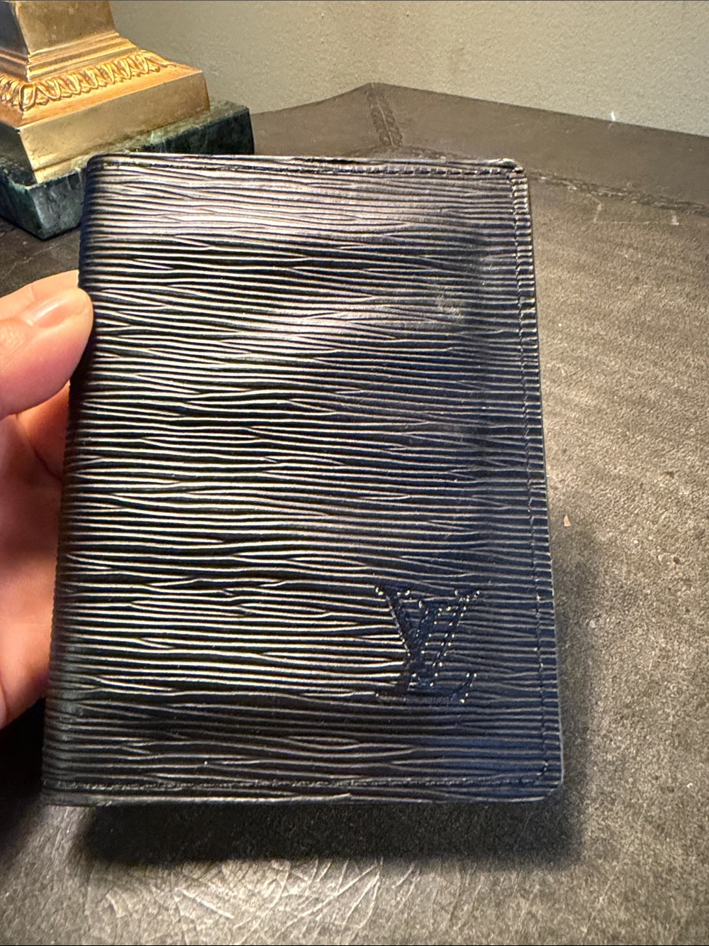 Black passport and credit cards holder